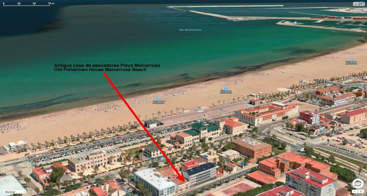 Old Fisherman'S House In Malvarrosa Beach Valencia Exterior foto